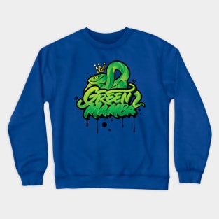 Green Mamba Venomous Snake in graffiti urban style Crewneck Sweatshirt